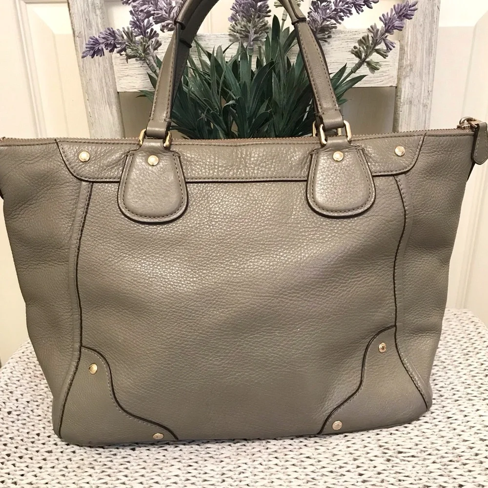 Coach Mickie Satchel Taupe Gray